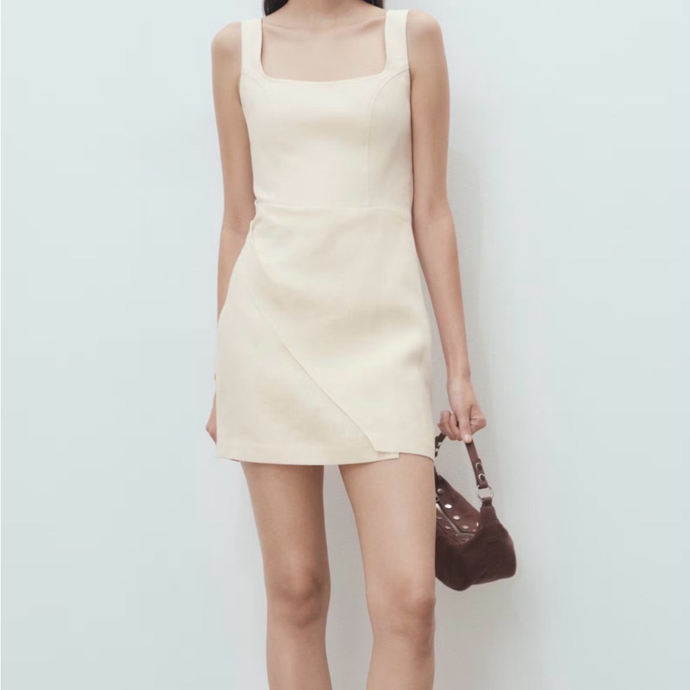 MANGO LINEN WRAP DRESS- NWT- 4,6